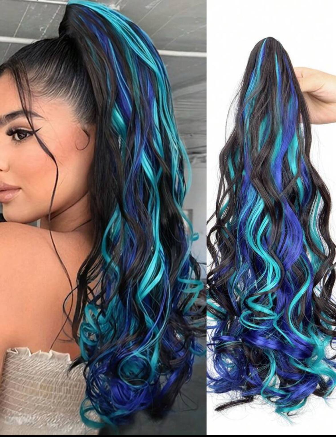 Oceanic Blue And Black Claw Hair Piece