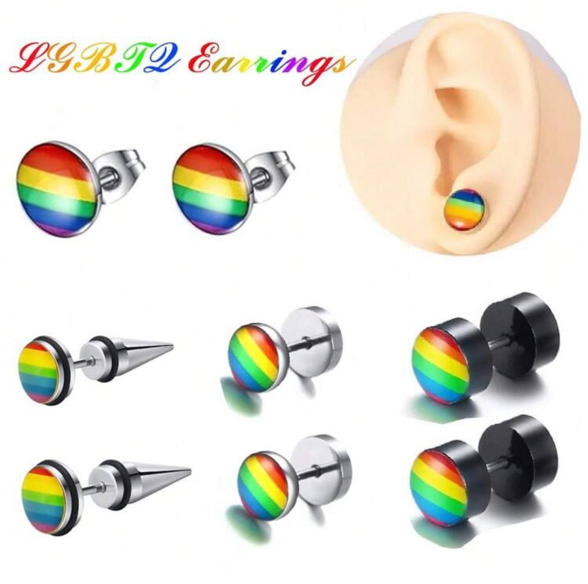 4 Pack LGBT Pride Earrings