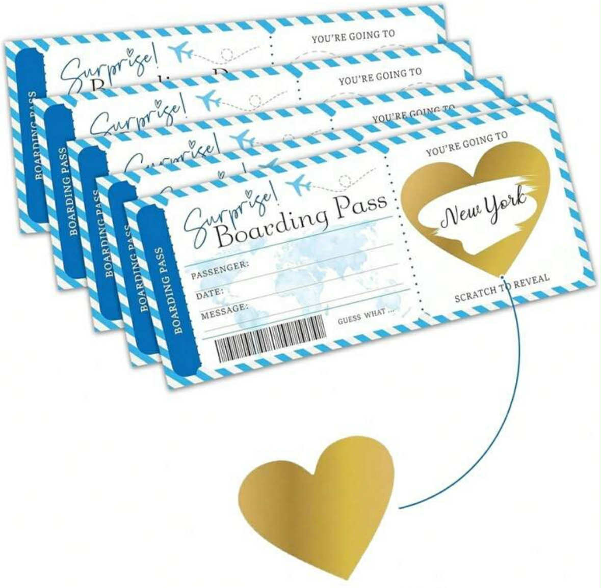 5 Pieces Boarding Pass