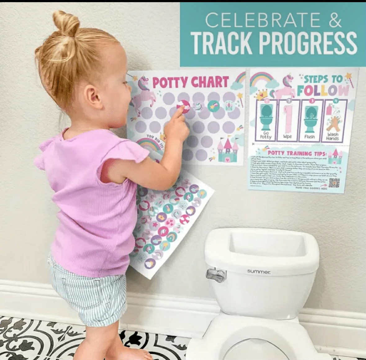 14 Pieces Toddler Potty Chart
