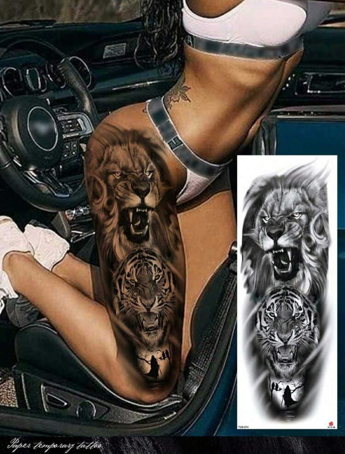 Lion Temporary Waterproof Tattoo