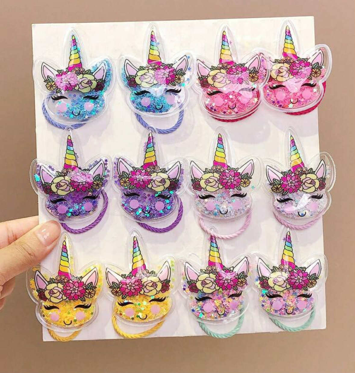 12 Unicorn Hair Ties