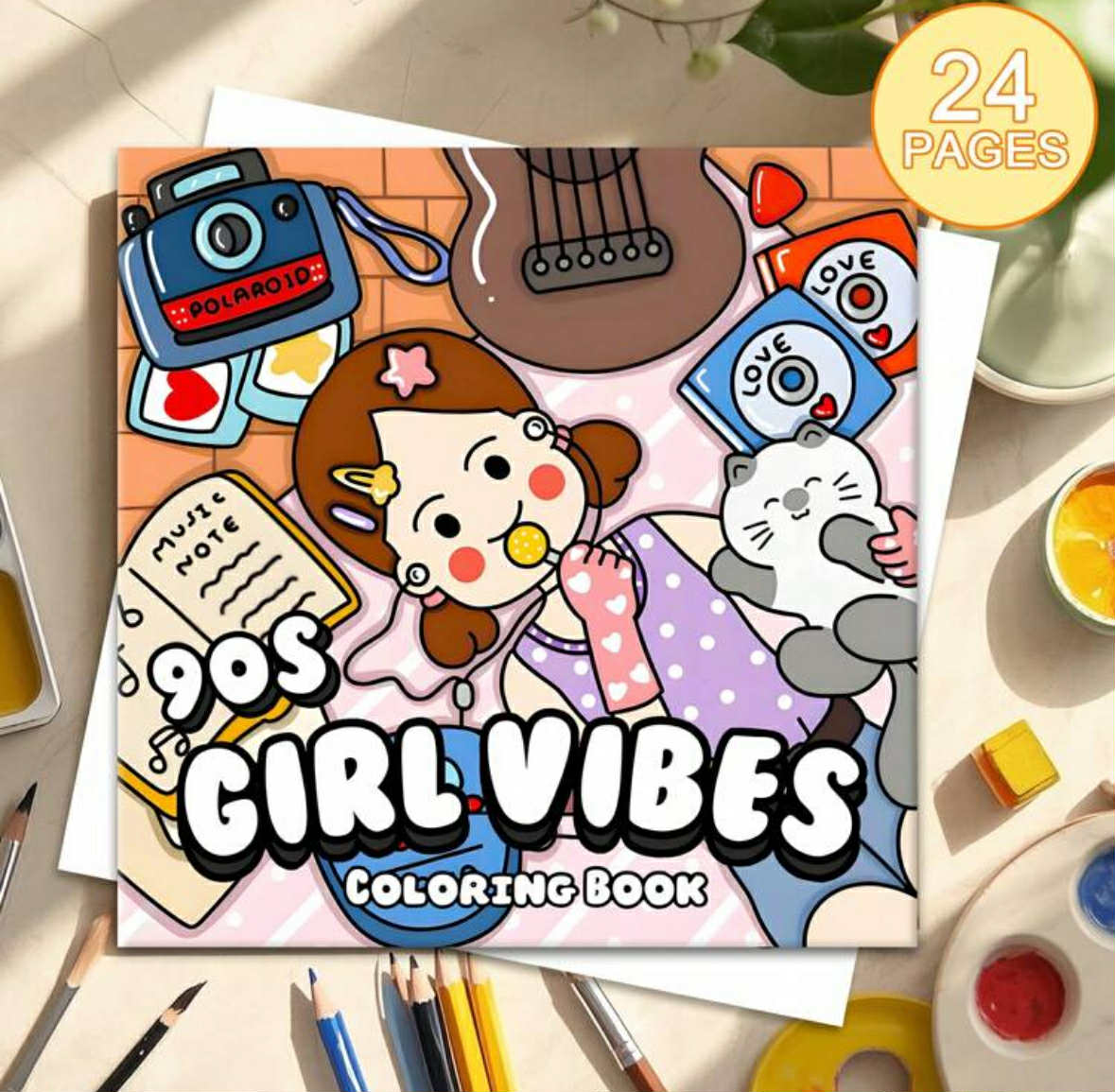 90s Girl Vibes Colouring Book