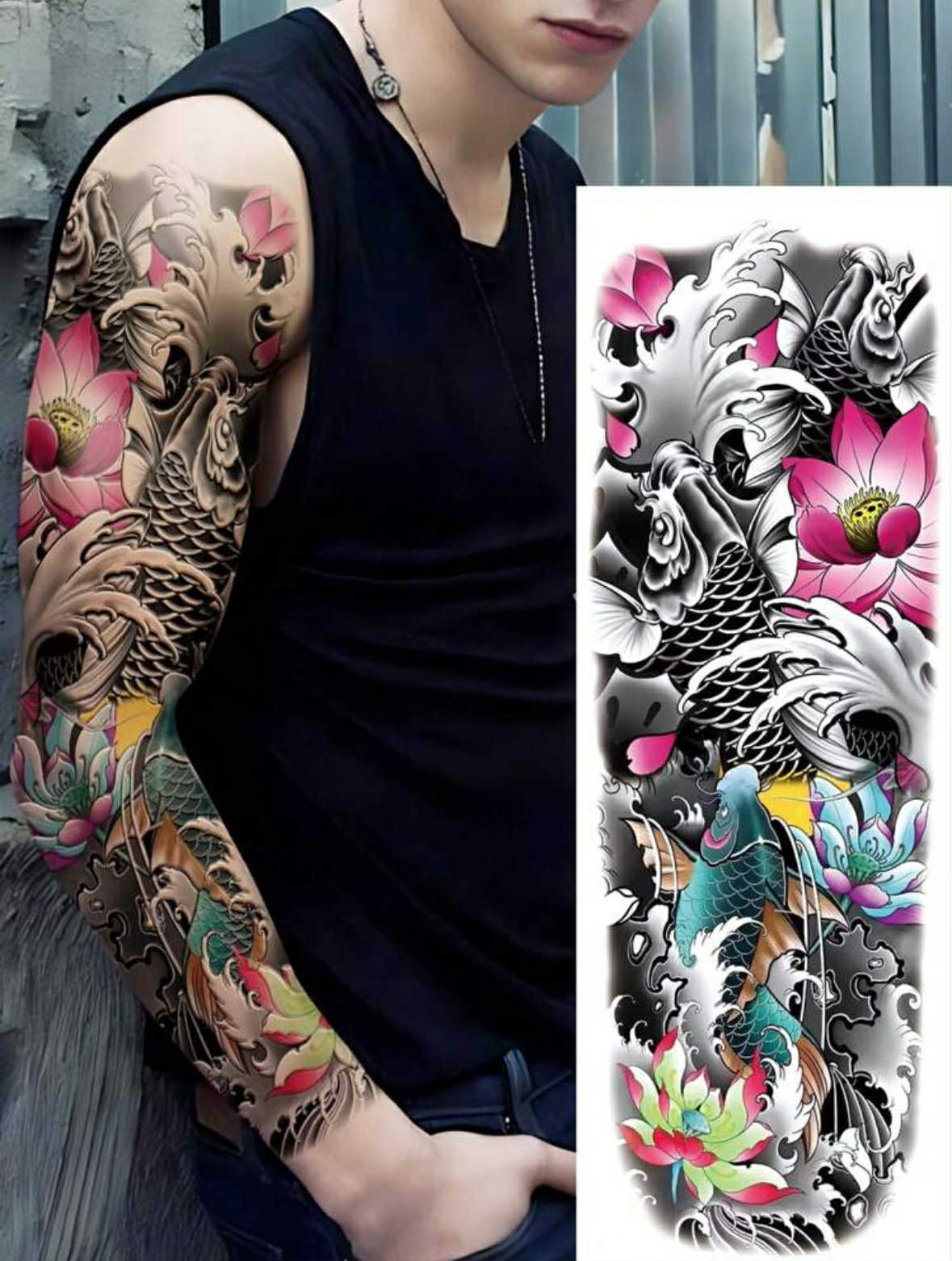 Japanese Full Sleeve Temporary Tattoo
