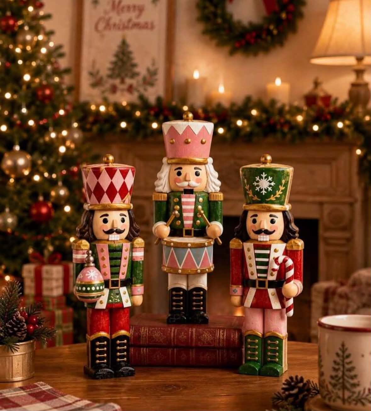 Festive Wooden 2D Christmas Nutcracker Figurines