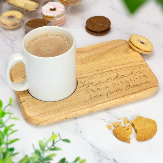 Engraved Tea And Biscuits Tray