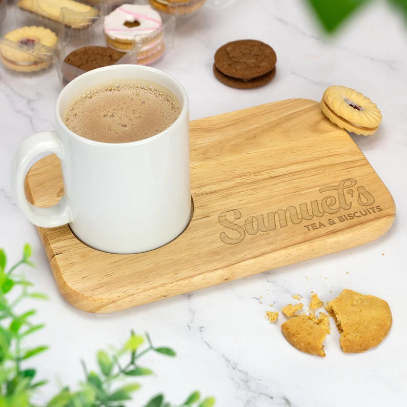 Engraved Tea And Biscuits Tray