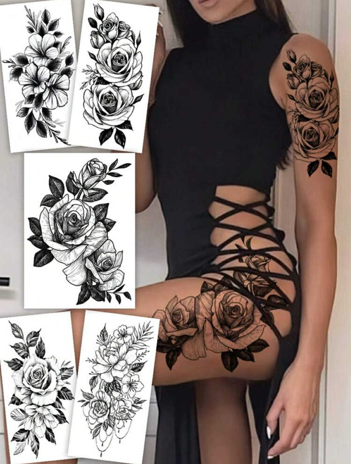 5 Piece Floral Temporary Tattoo