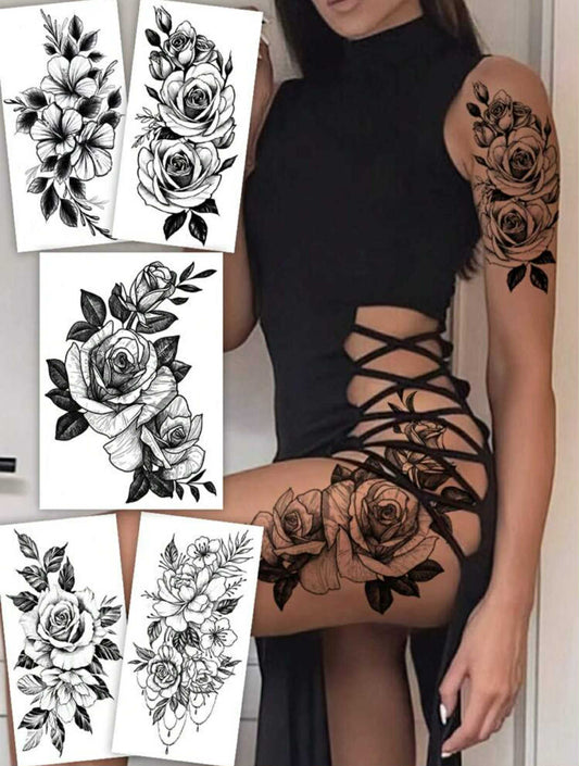 5 Piece Floral Temporary Tattoo
