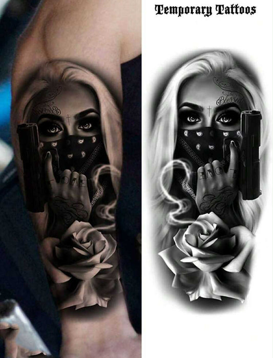 Edgy and Rose Temporary Tattoo