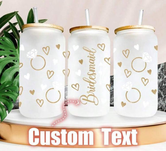 16oz Personalised Wedding Glass
