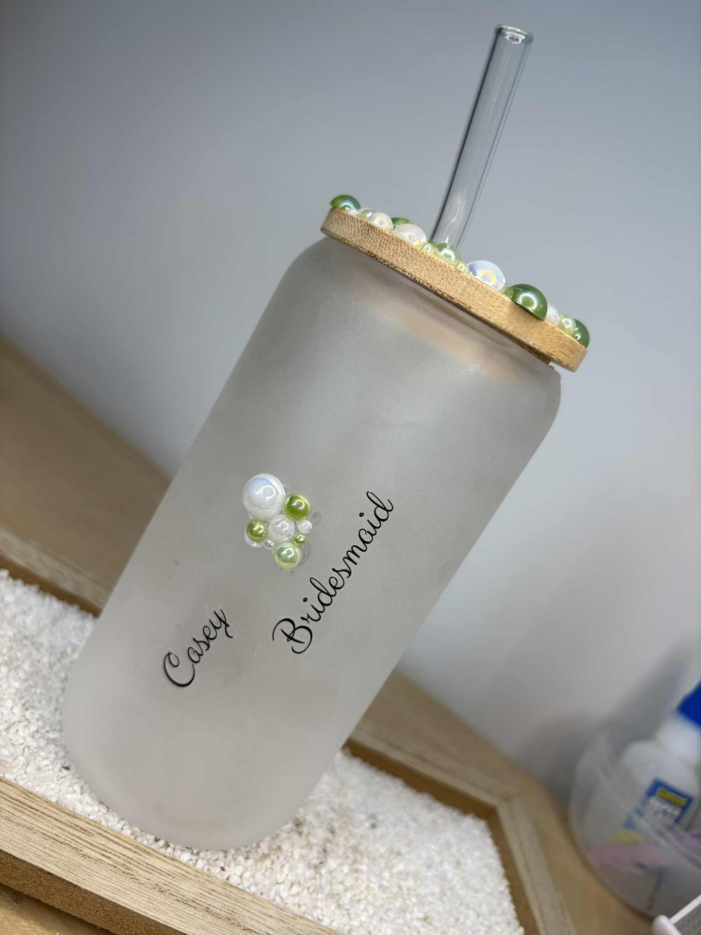 Pearled Personalised Frosted Tumbler