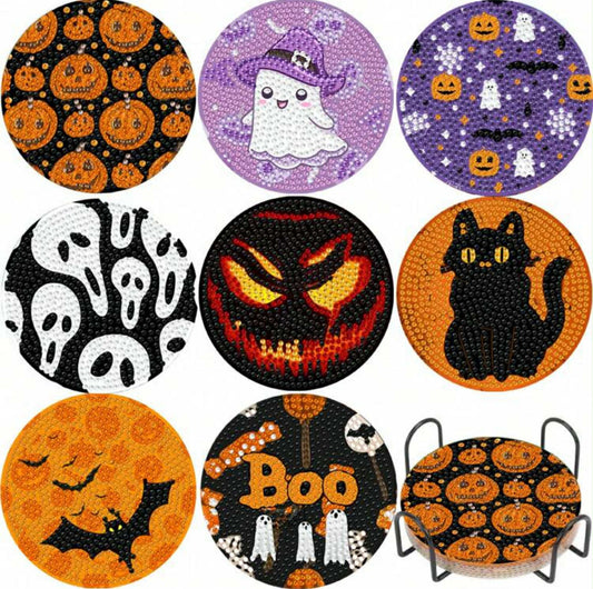 5D Halloween Diamond Painting Coasters