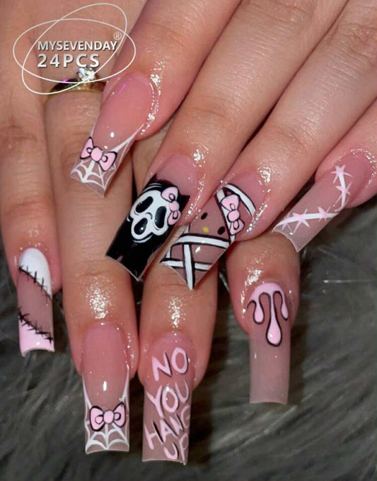 No You Hang Up Ghost Face Nails