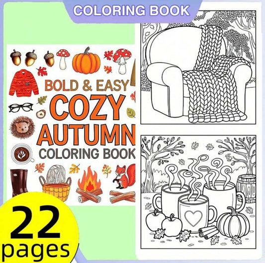 22 Page Cosy Autumn Colouring Book