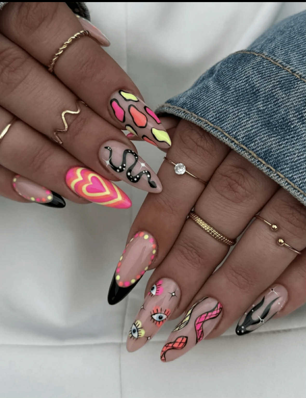 Heart and Snake Nails