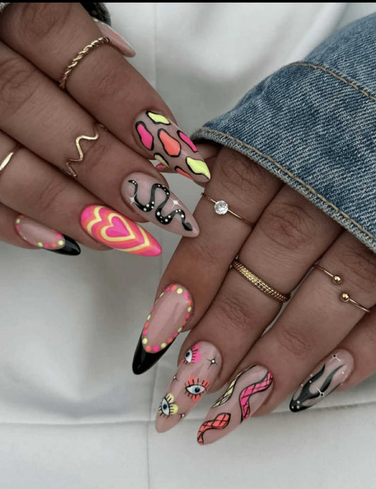 Heart and Snake Nails