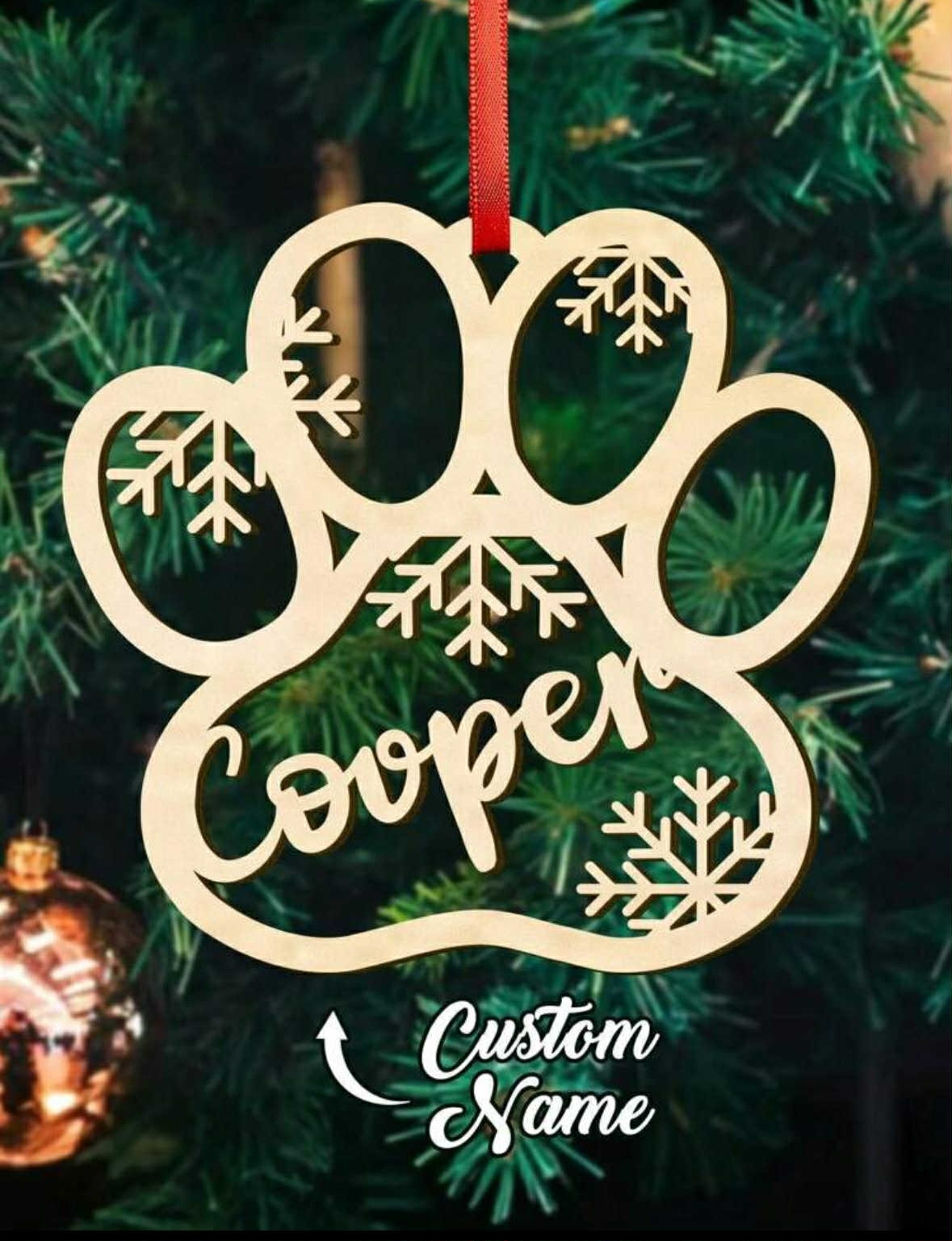 Personalised Paw Bauble