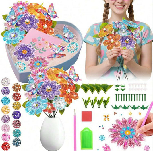 10 Piece Diamond Painting  Flower Butterfly Kit