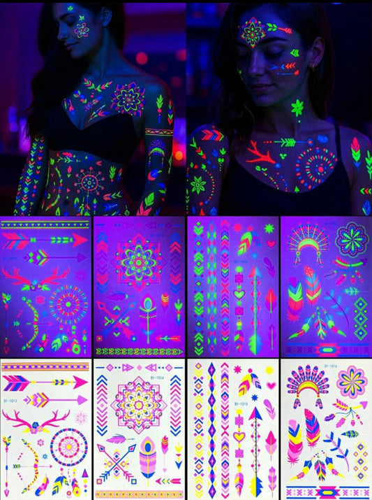 16 Piece Neon UV Stickers