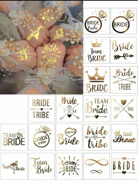 20 Piece Team Bride Temporary Tattoos