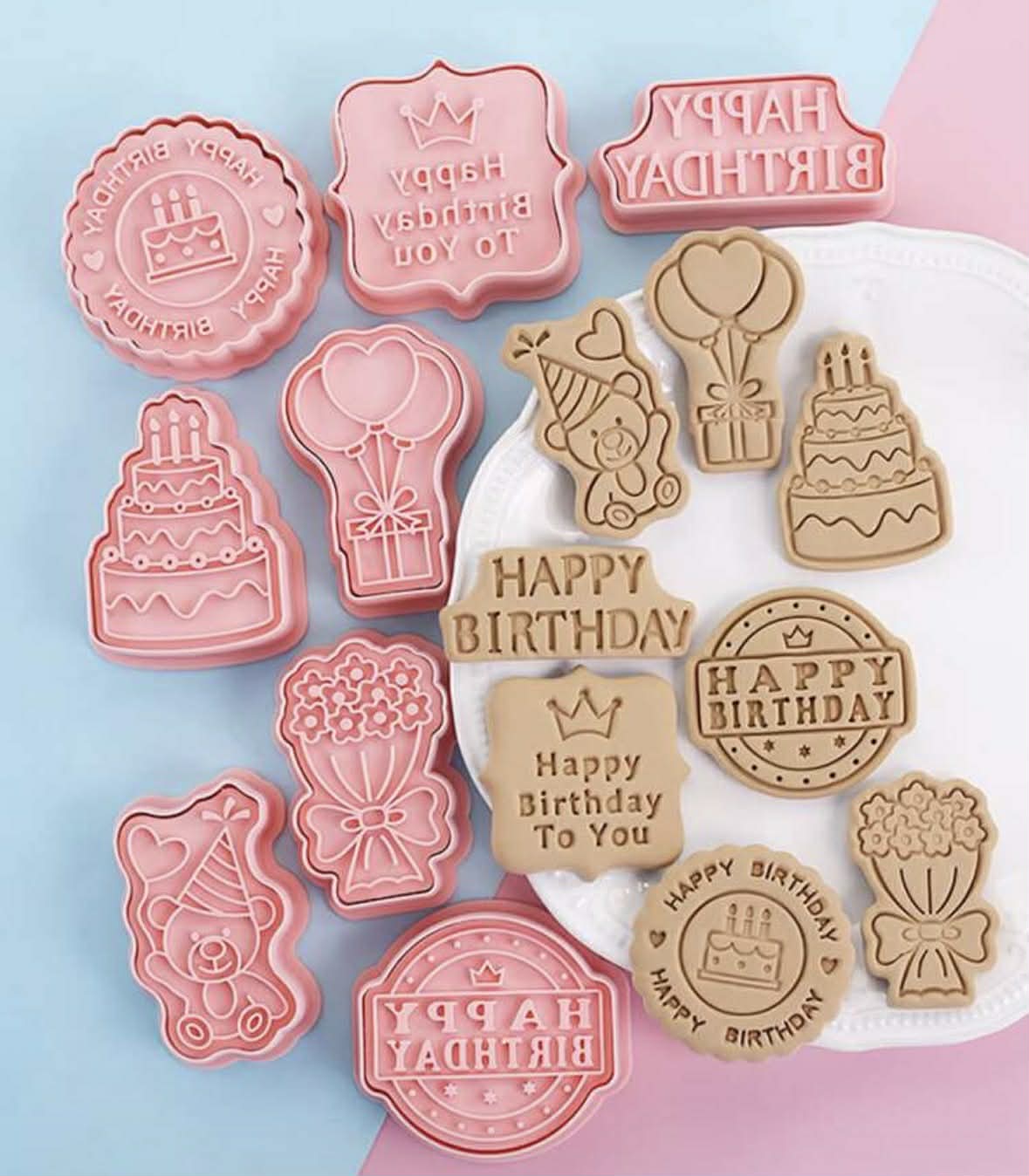 8 Piece Slogan Cookie Stamps