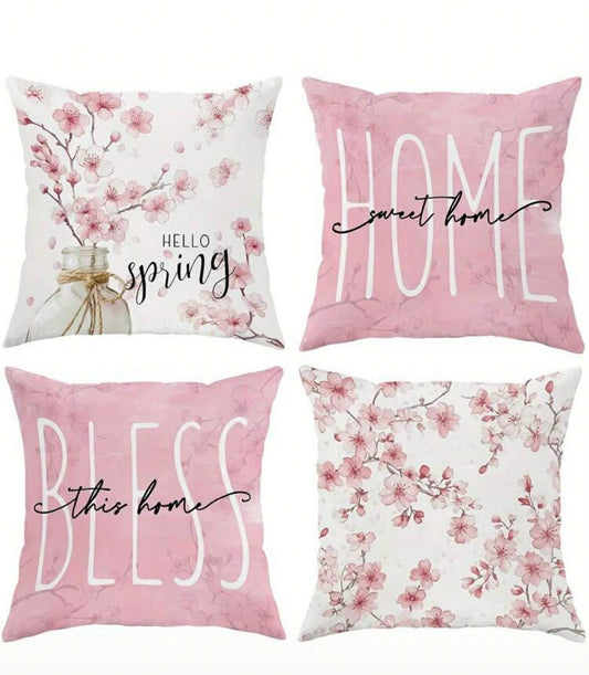 4 Piece Floral Cushion Covers