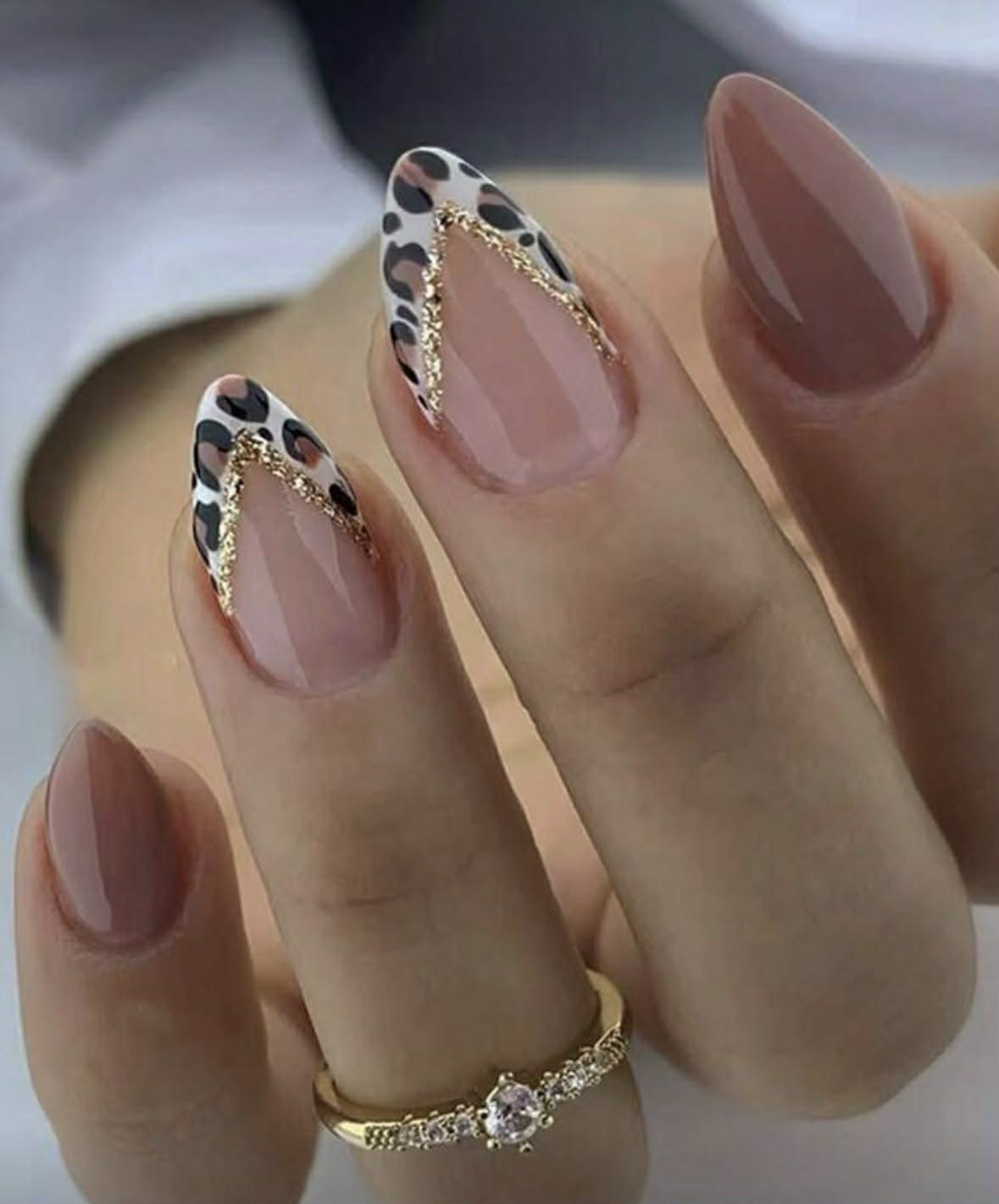 Almond Shaped Leopard Print Nails