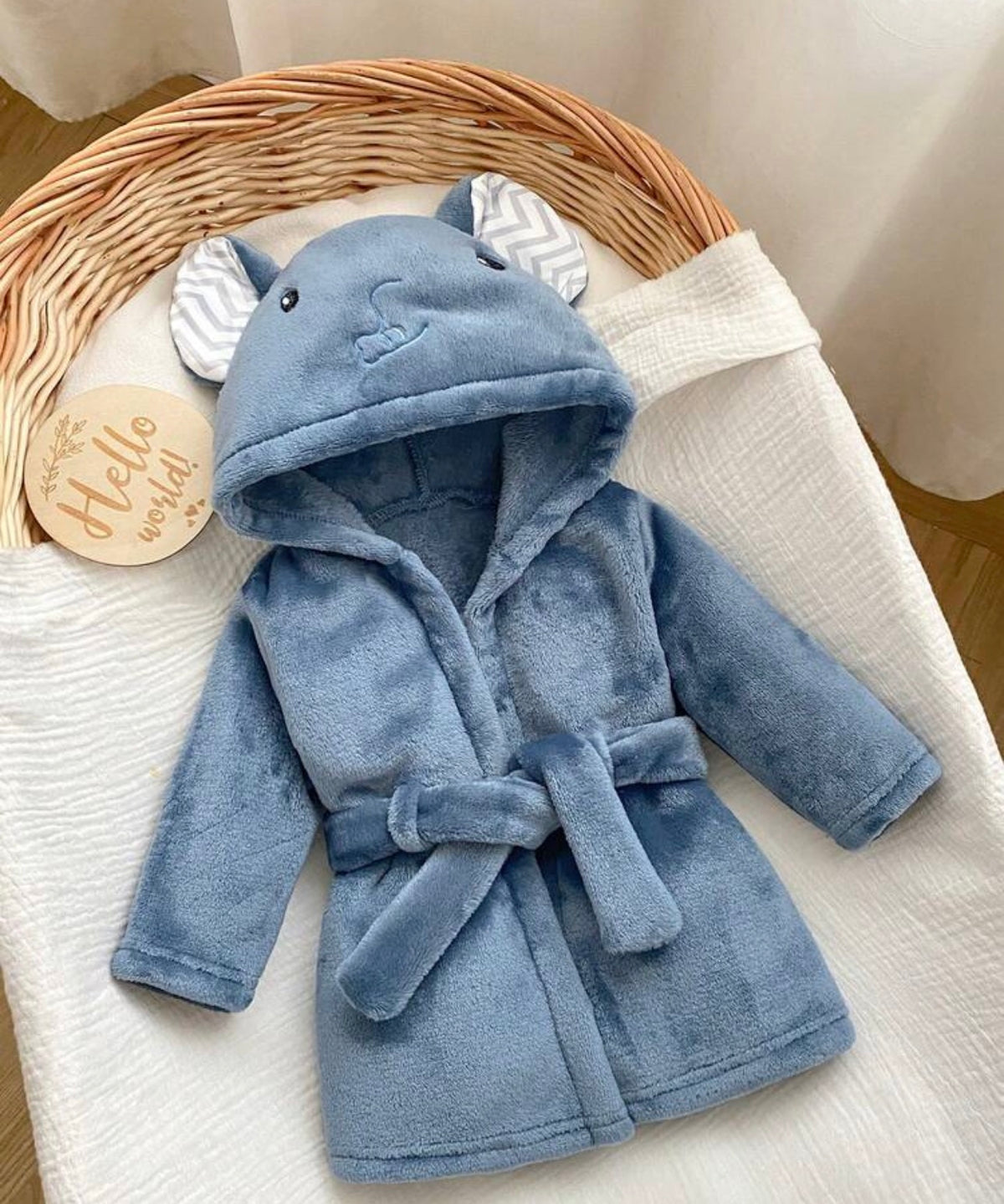 Soft Plush Elephant Baby Bathrobe