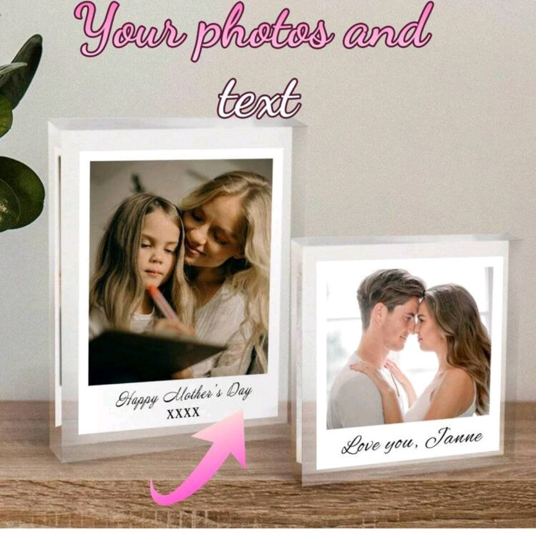 Photo and Text Acrylic Block