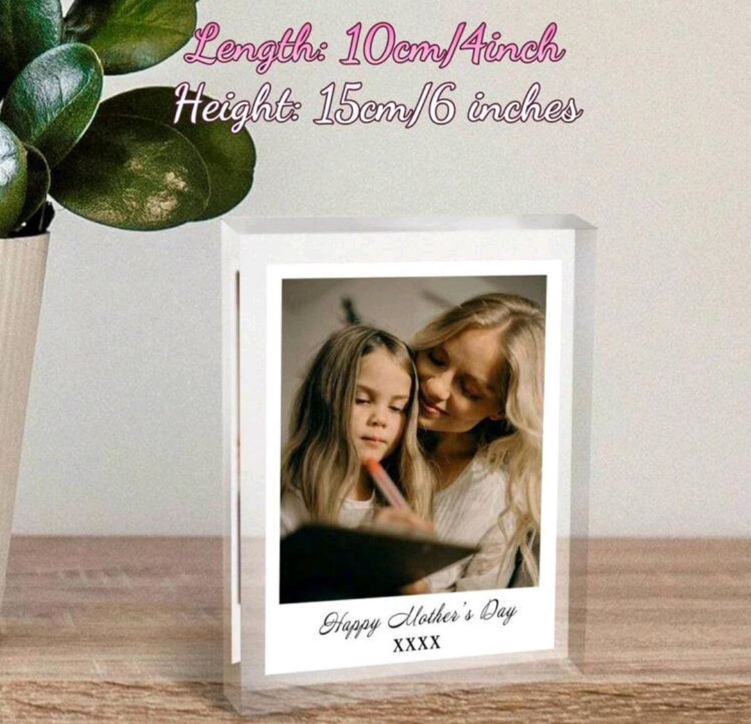 Photo and Text Acrylic Block