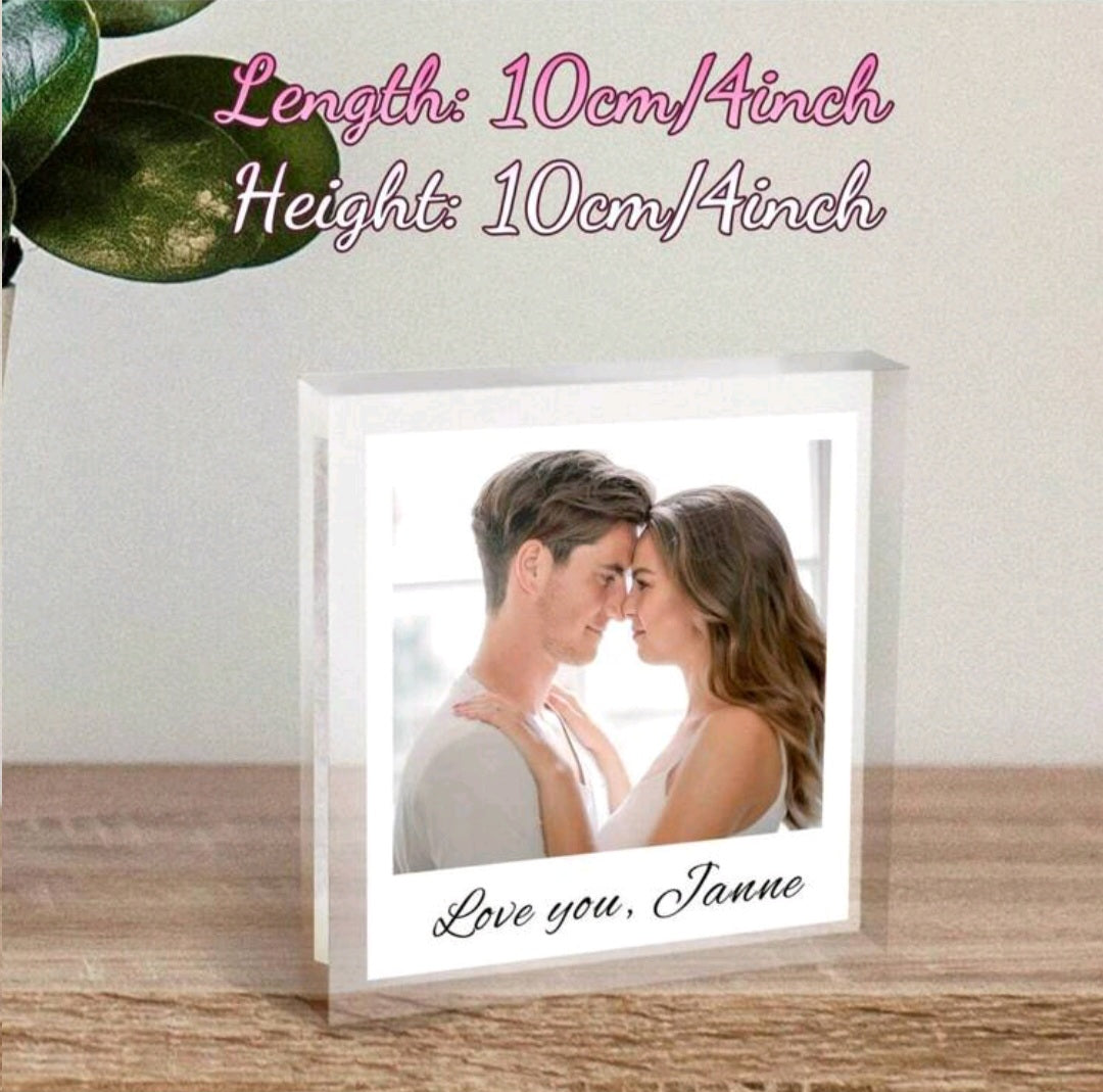 Photo and Text Acrylic Block