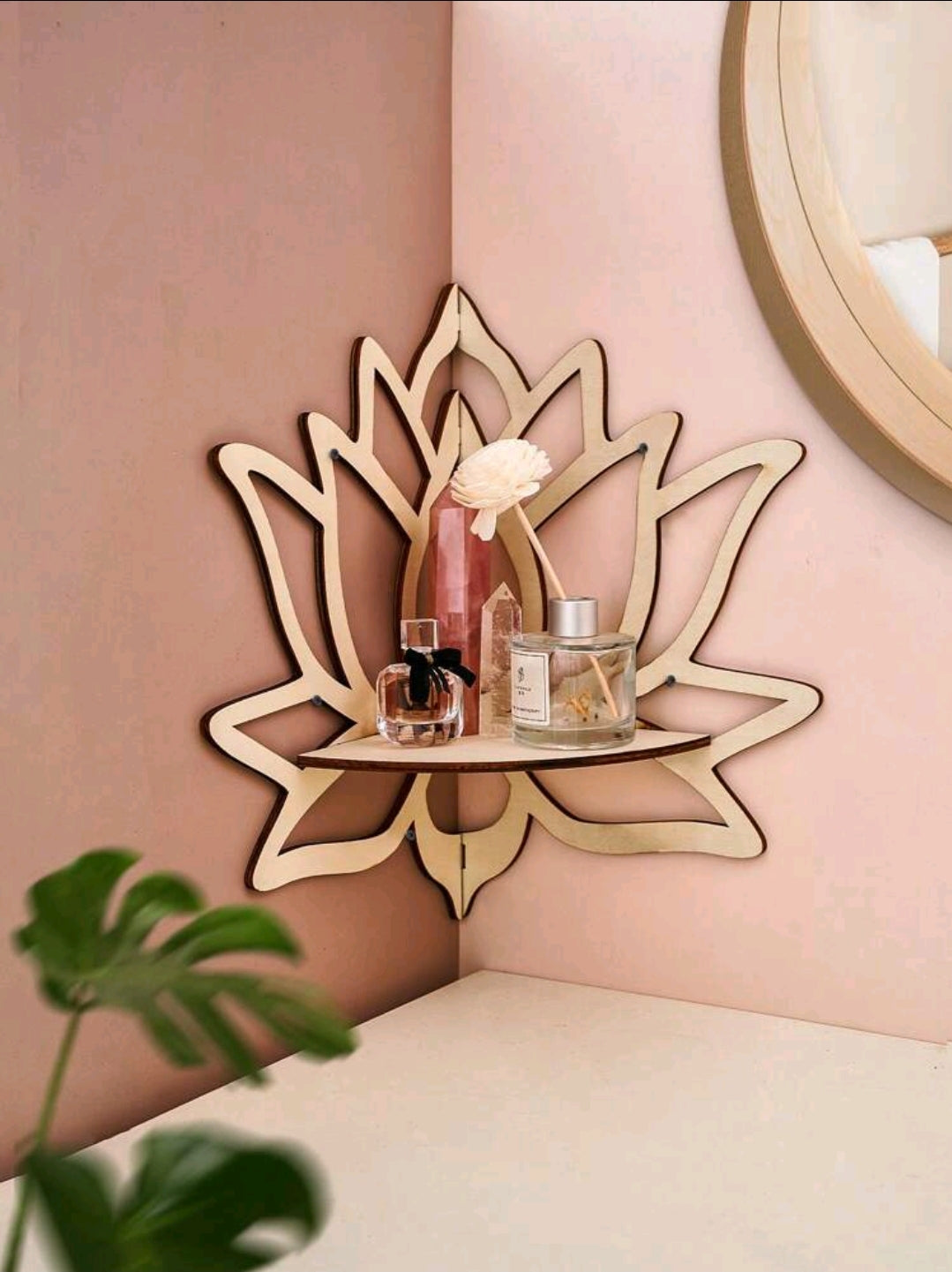 Lotus or Butterfly Corner Shelf