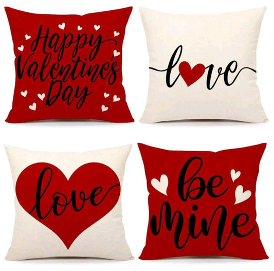 4 Piece Valentines Pillowcases