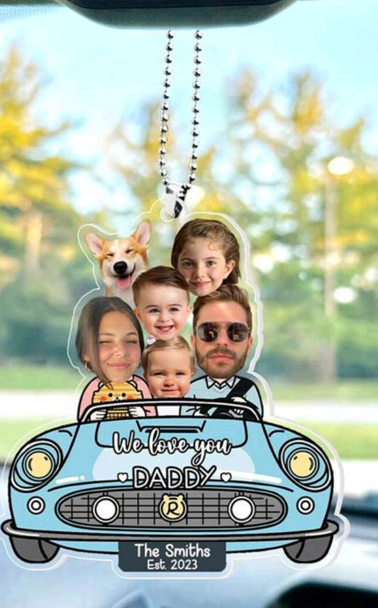 Personalised We Love You Daddy Car Ornament