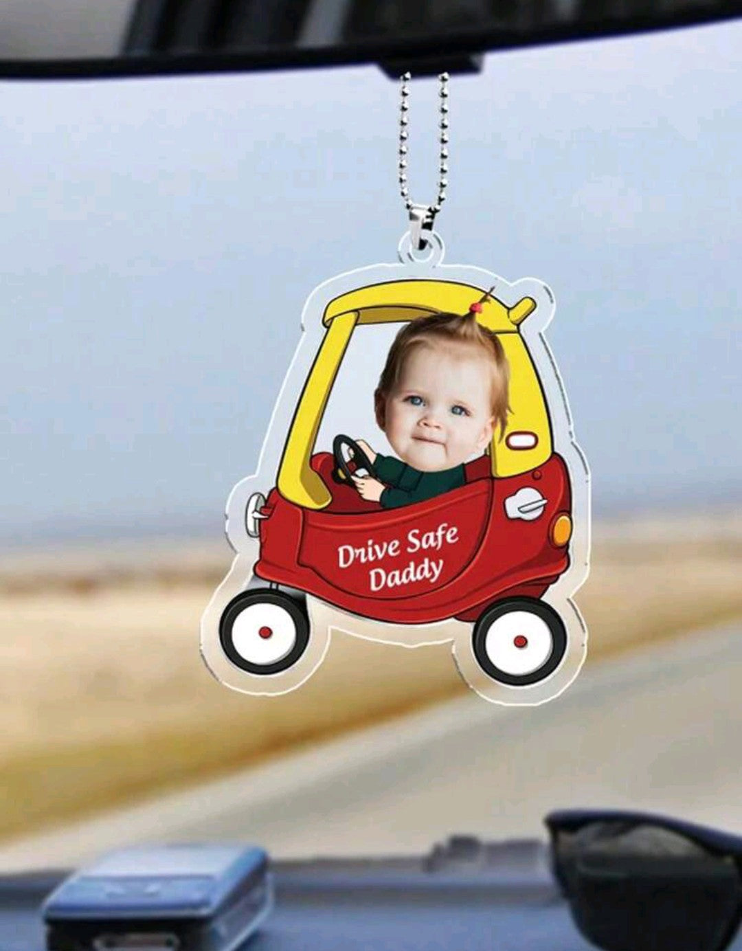 1 Photo Drive Safe Daddy Car Ornament