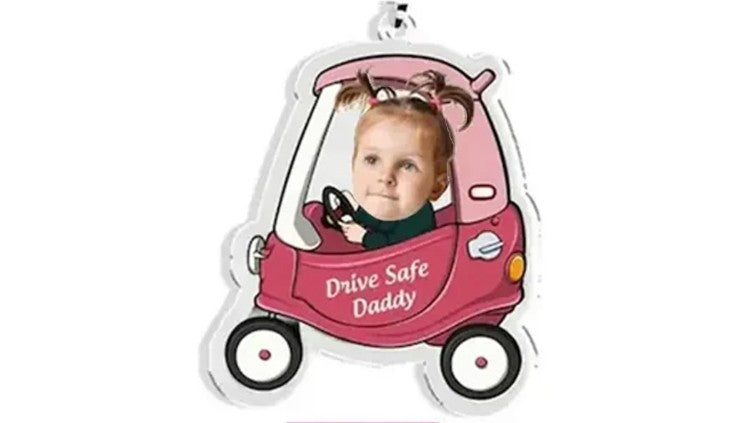 1 Photo Drive Safe Daddy Car Ornament