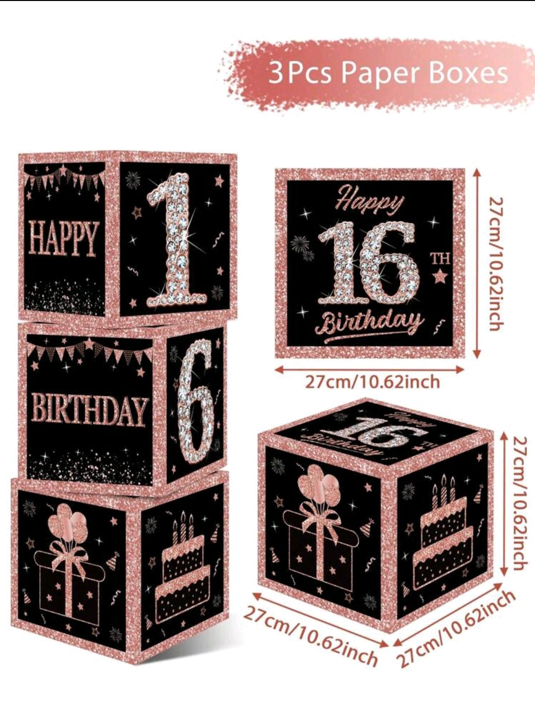 Rose Gold Number Boxes