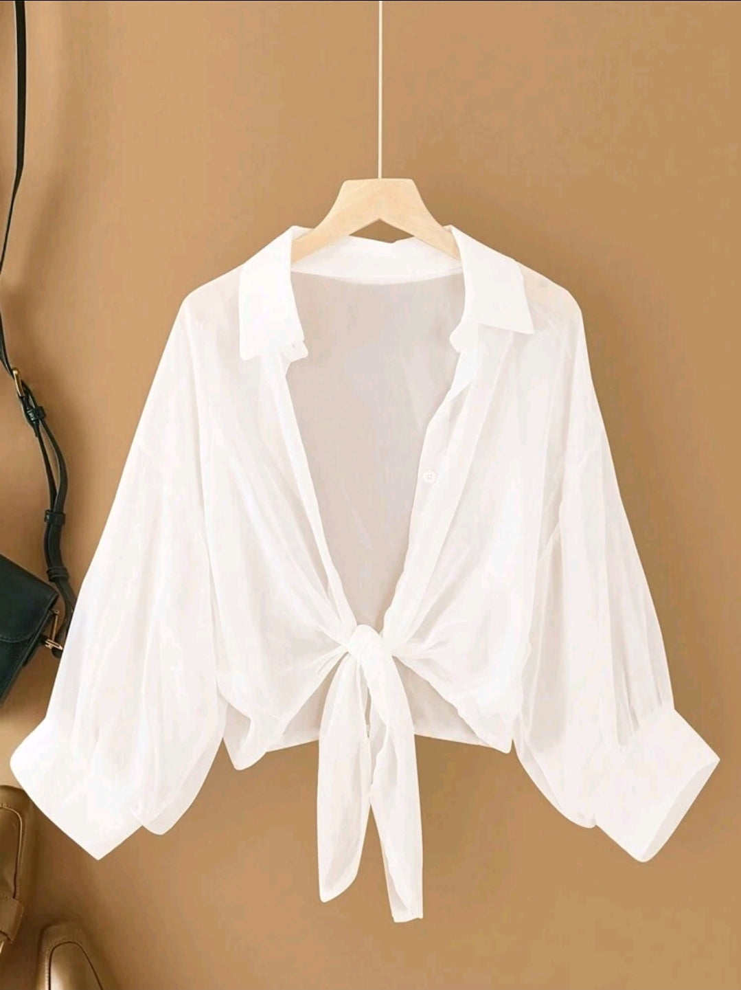 Curve Chiffon Bow Top
