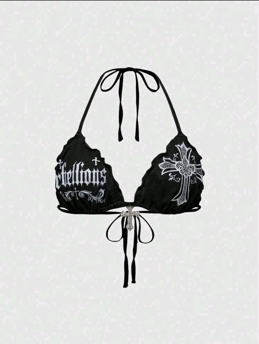 Rhinestone Halter Top