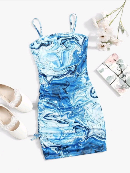 Teen Girls Marble Print Dress