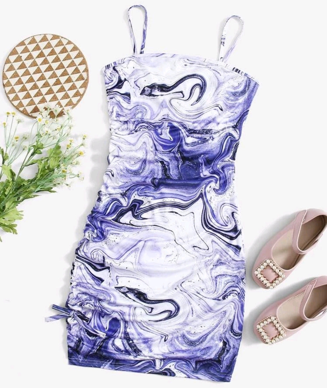 Teen Girls Marble Print Dress