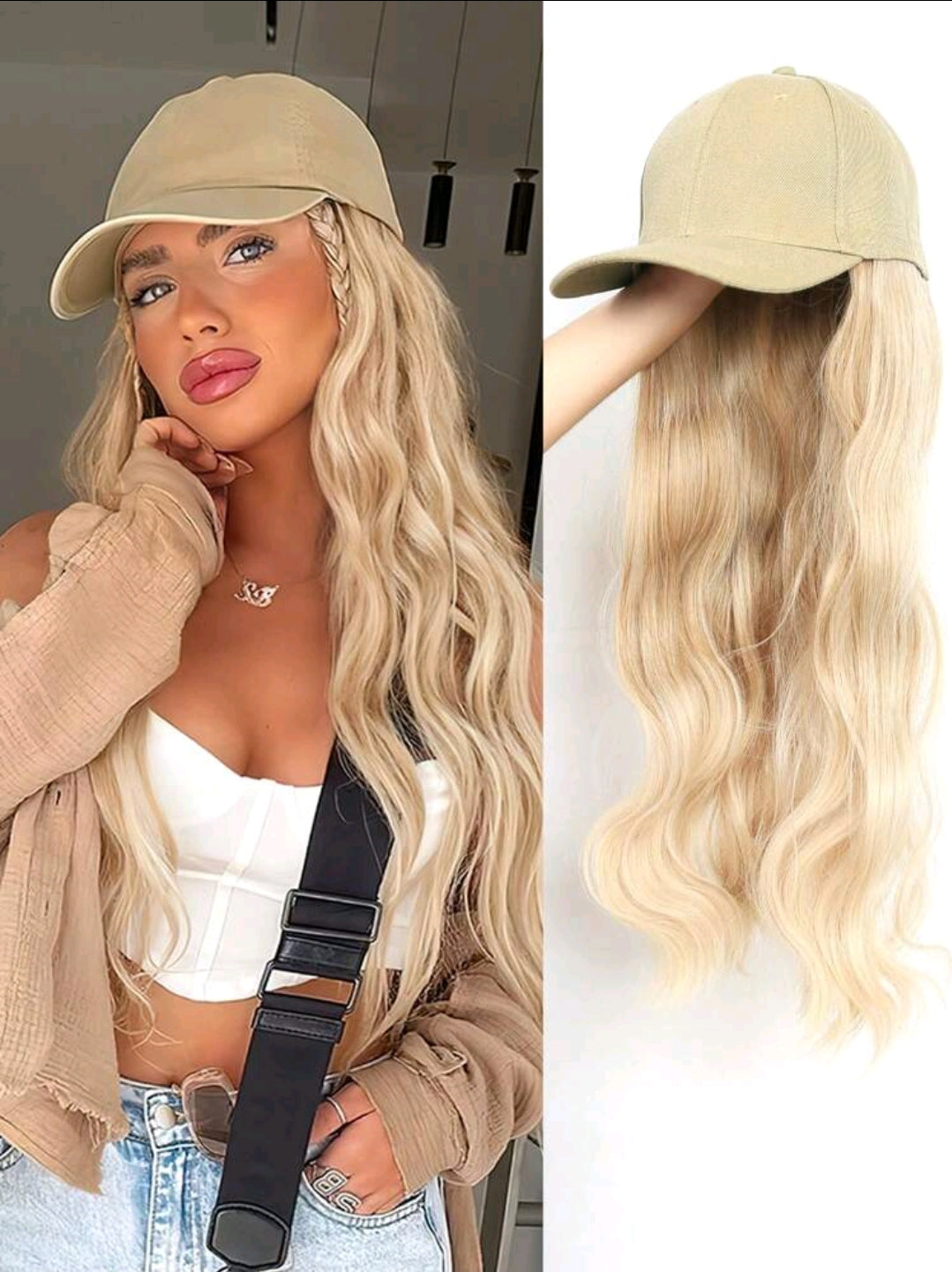 Blonde Baseball Cap Wig