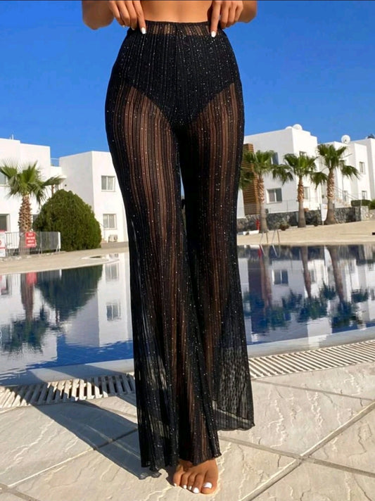 Glitter Mesh Pants