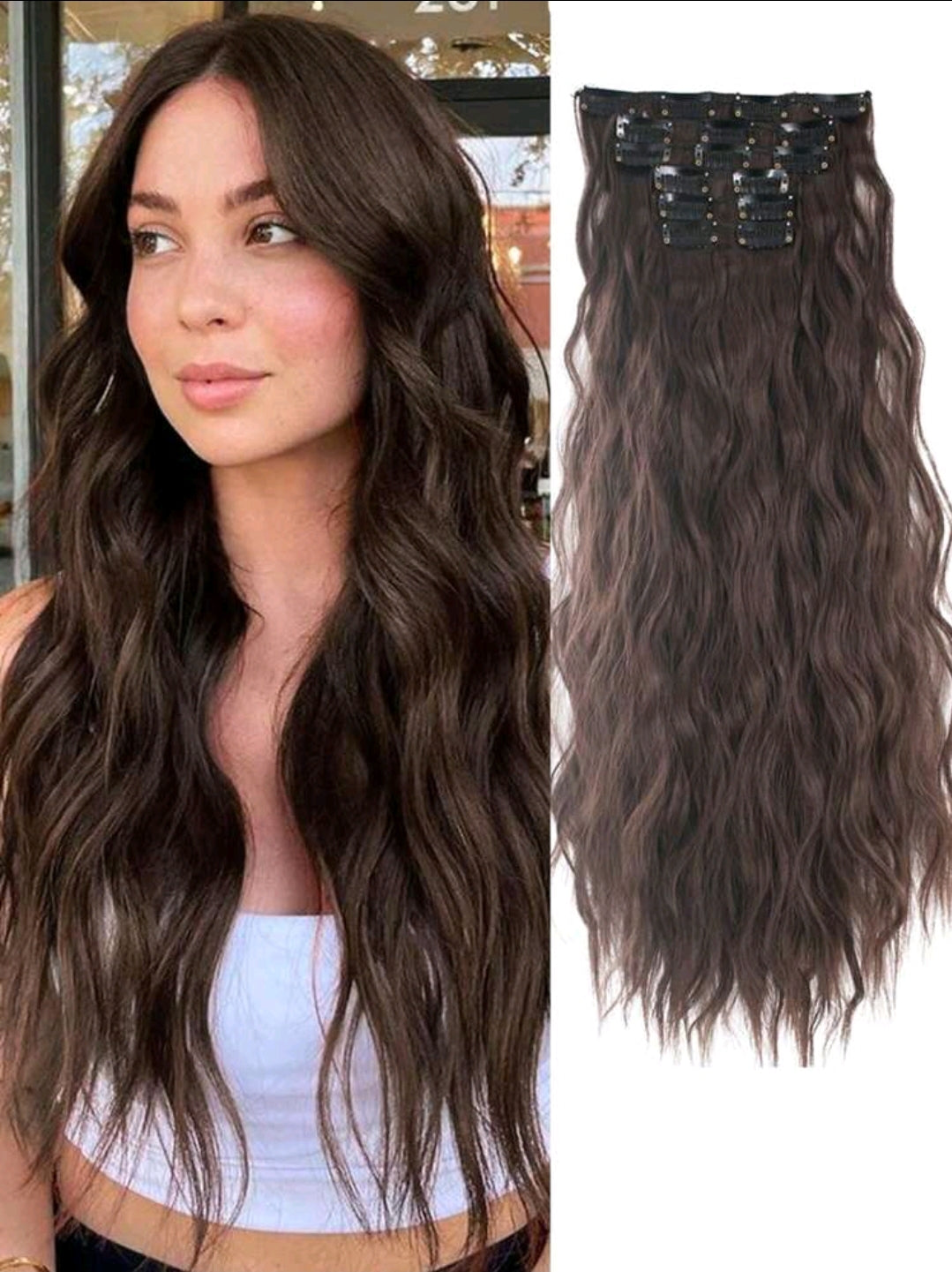 Beach Waves 22 inch Clip In Extensions