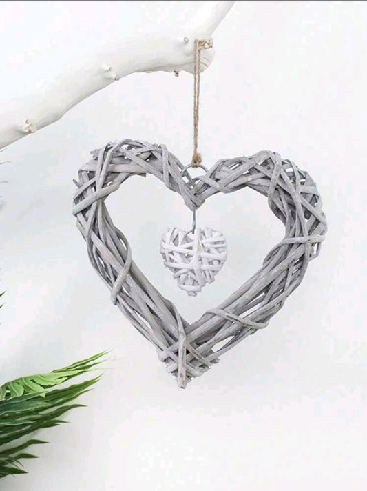 Grey Heart Hanging Ornament