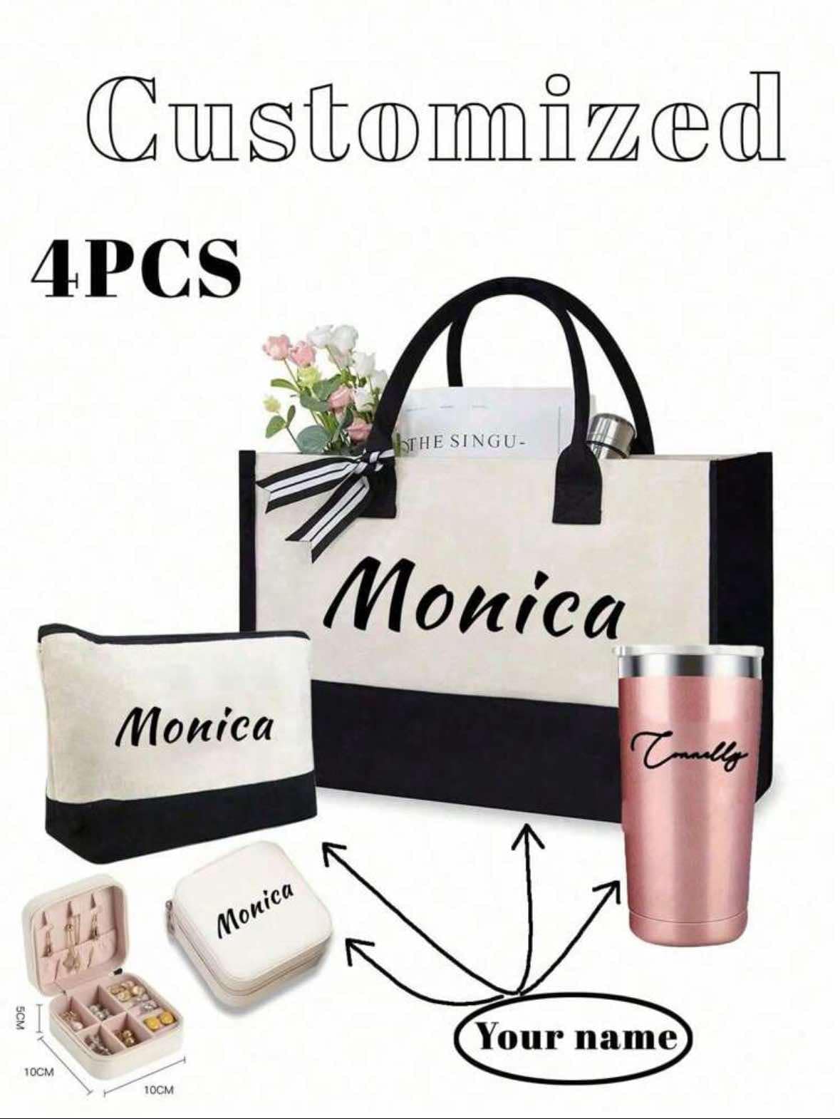 4 Piece Personalised Tote Set