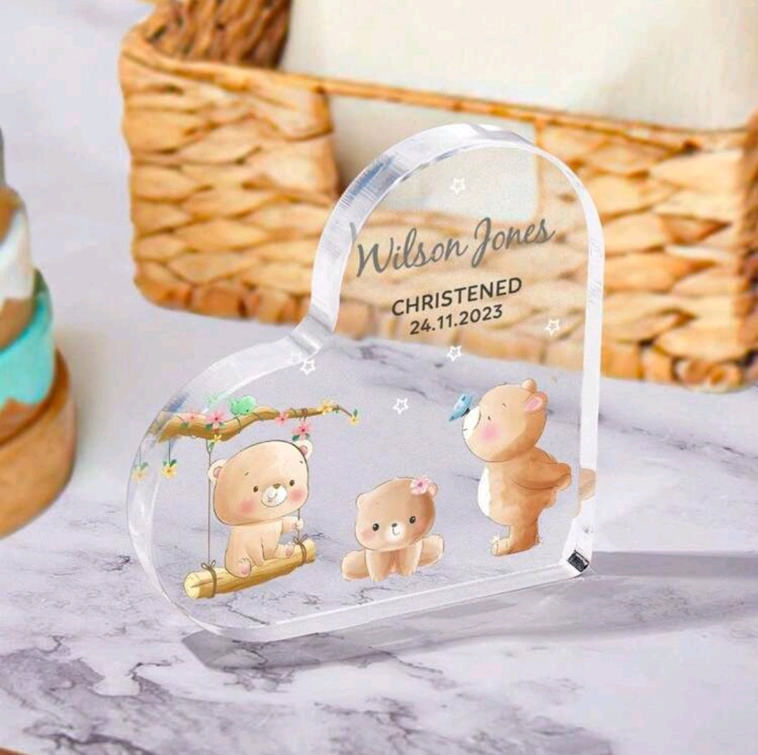 Personalised Christening Acrylic Block