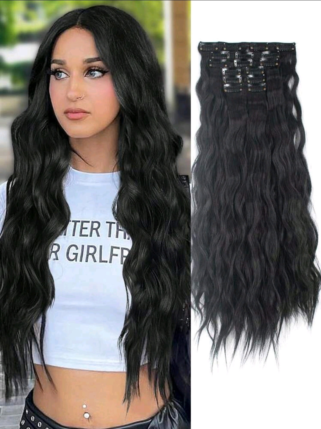 Beach Waves 22 inch Clip In Extensions