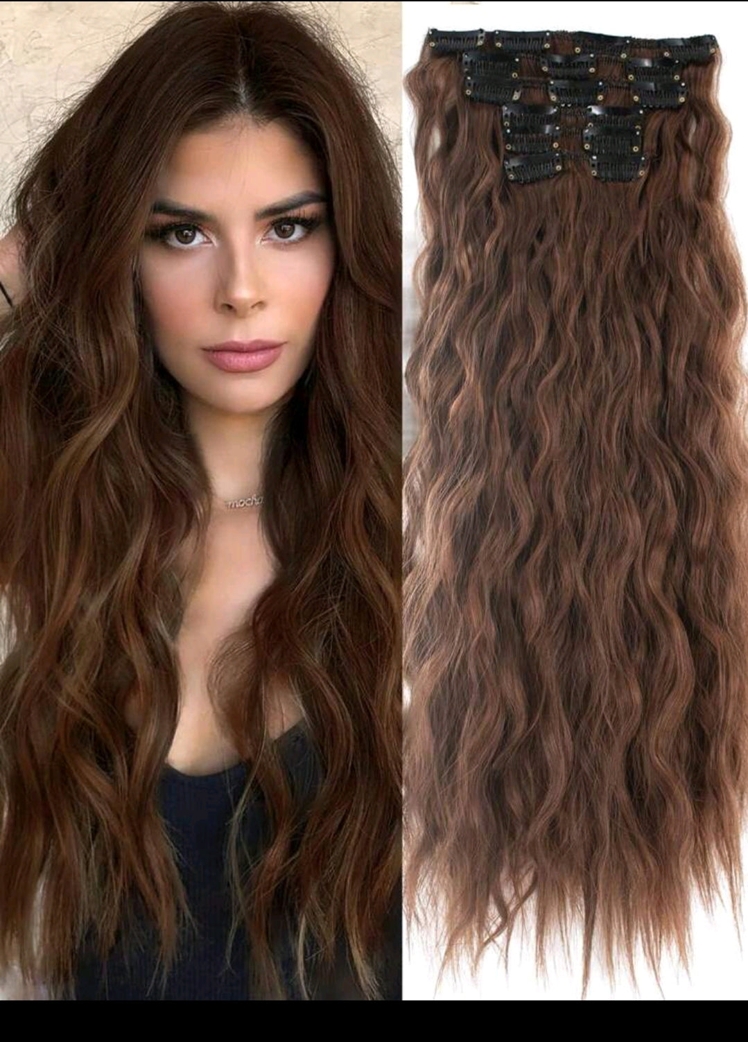 Beach Waves 22 inch Clip In Extensions